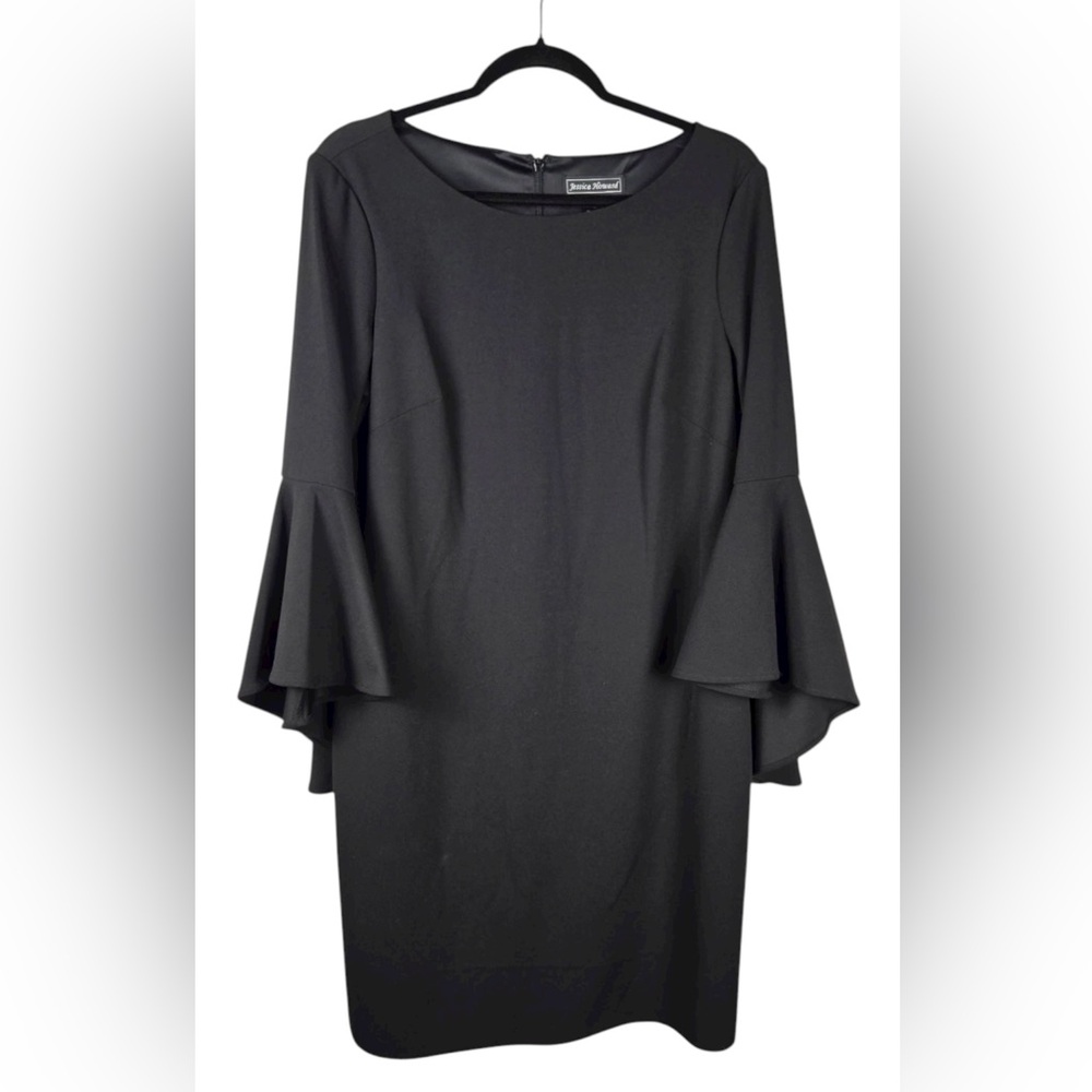 Jessica Howard Black Midi Bell Sleeve Dress NWT💕